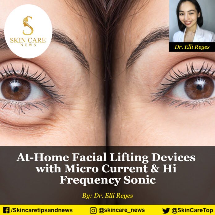 At-Home Facial Lifting Devices with Micro Current & Hi Frequency Sonic